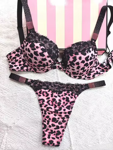 pink and black leopard print lace Set | Victoria's Secret