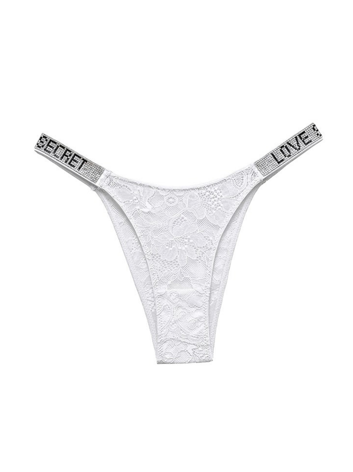 Shine strap Lace panty - white