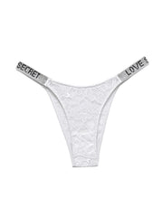 Shine strap Lace panty - white
