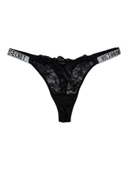Shine strap Lace panty - black