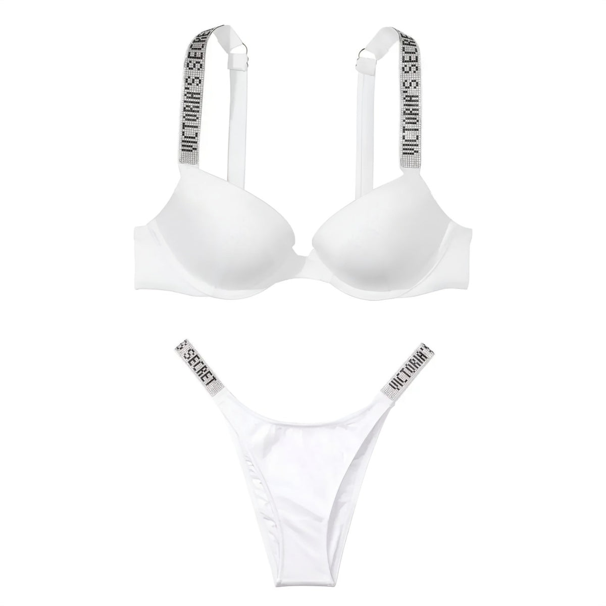 Shine Strap Push-Up Set - White | Victoria's Secret